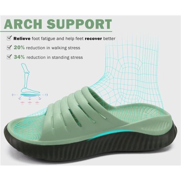 Womens Recovery Sandals With Comfortable Plantar Fasciitis - Picture 4 of 7